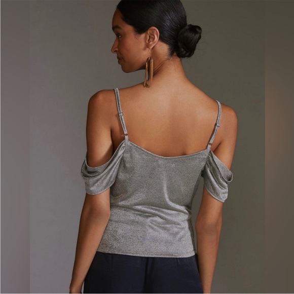 NWT Anthropologie Silver Gray Top Small - Picture 4 of 10